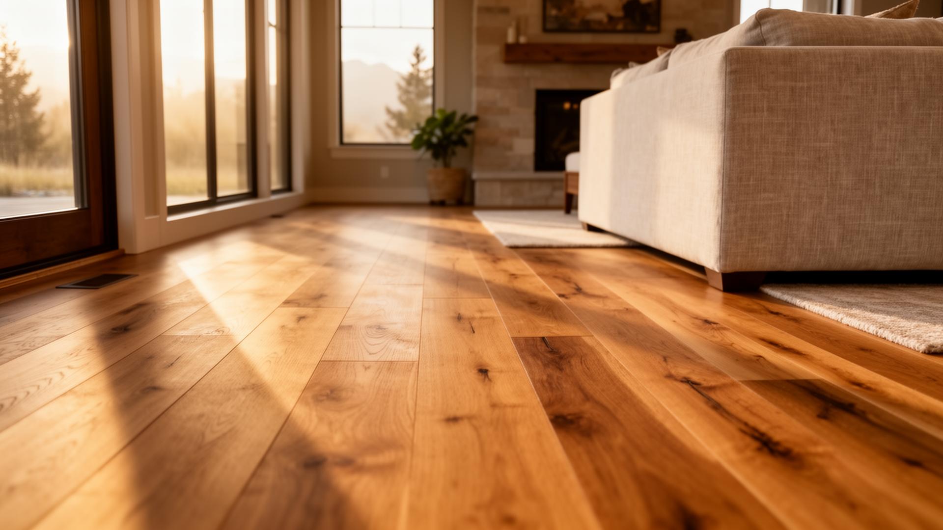 Wide-plank luxury vinyl plank flooring running through an open living area